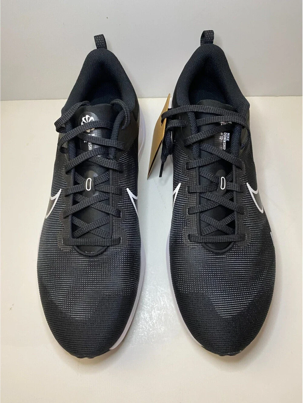 Nike Downshifter 12 DD9293-001 Mens Sneaker US 11 Black White Mesh Running Shoes